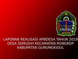 Laporan Realisasi APBDesa Tahun 2019